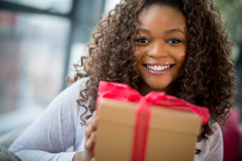 Women with Christmas Gift