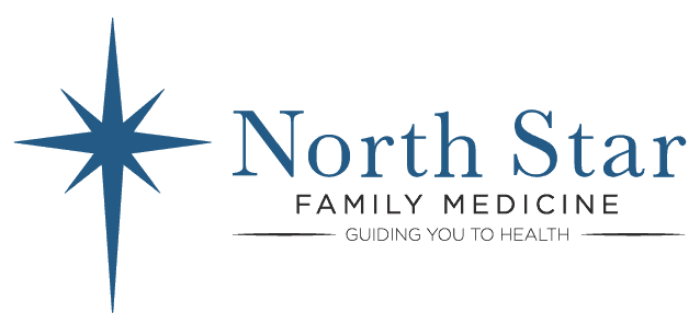 Blue and Gray North Star Family Medicine Logo