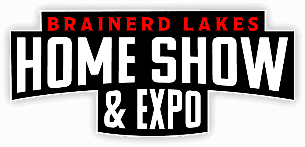 Black, white, and red logo text: Brainerd Lakes Home Show & Expo