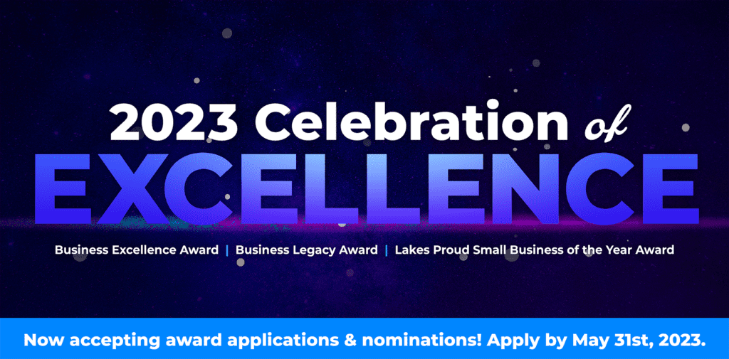 Dark Purple Background with stars faded into the background with Purple and Blue Heading for 2023 Celebration of Excellence